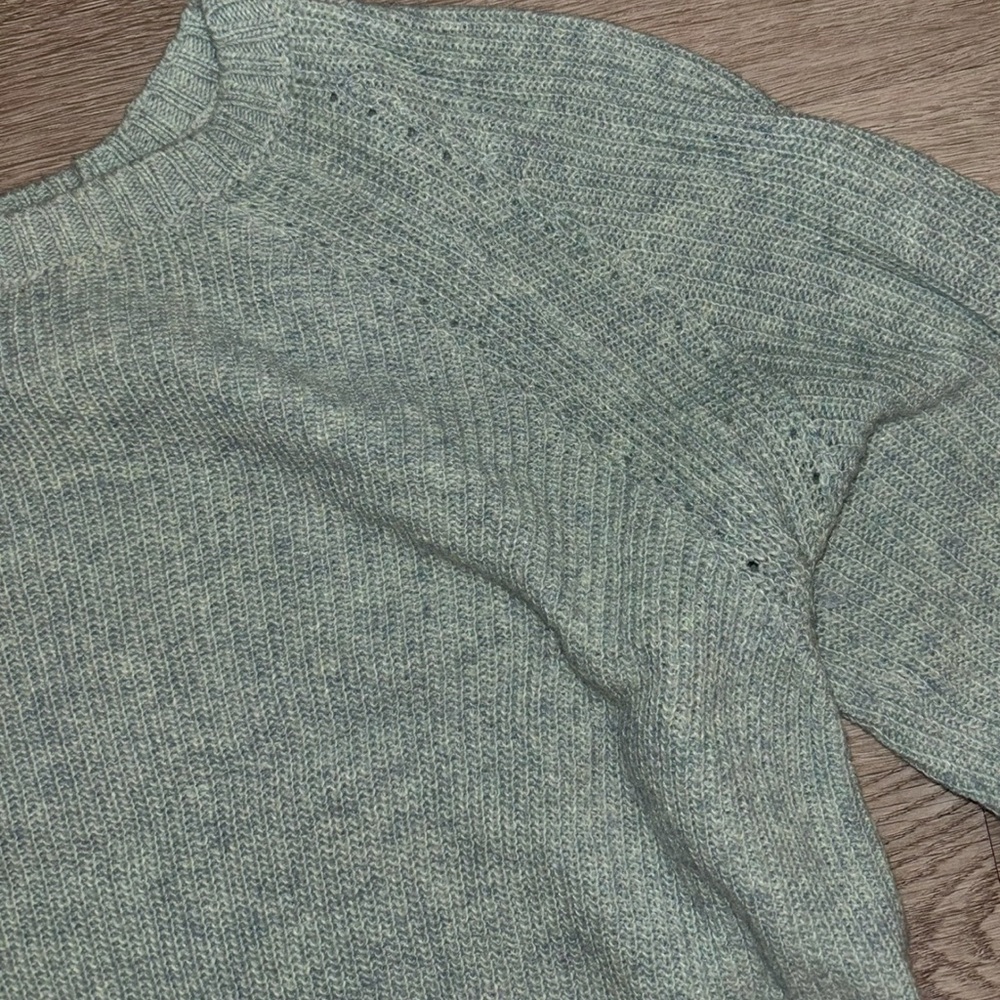 Green Ribbed Knit Sweater - Picture 2 of 5